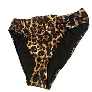 Bar III Leopard Print Bikini Bottoms with Side Buckle